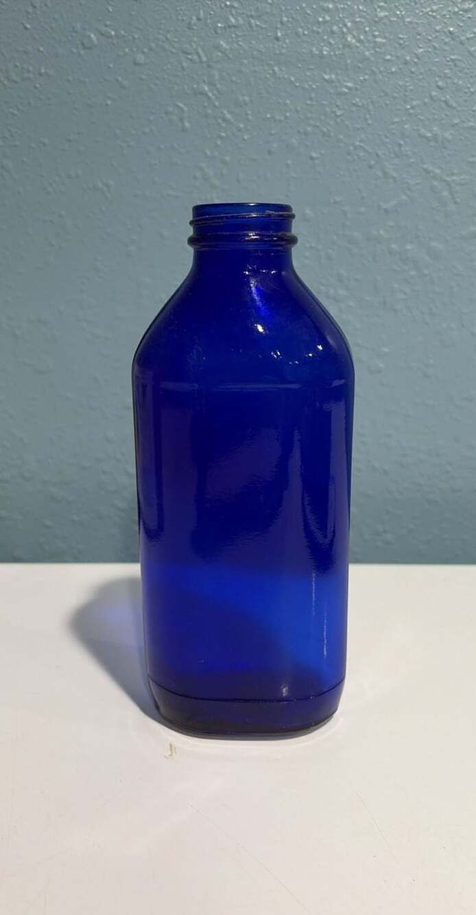 Vintage Hazel Atlas Cobalt Blue Milk of Magnesia Medicine Bottle Glass